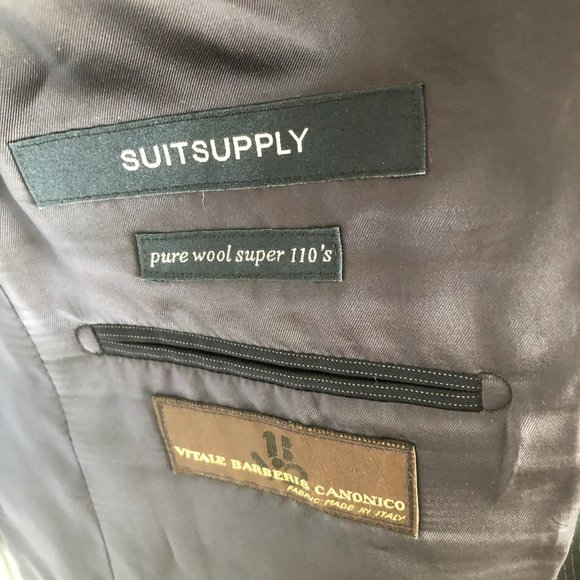 Suit Supply Thin Stripe Super 110's Pure Wool Navy - Picture 6 of 6